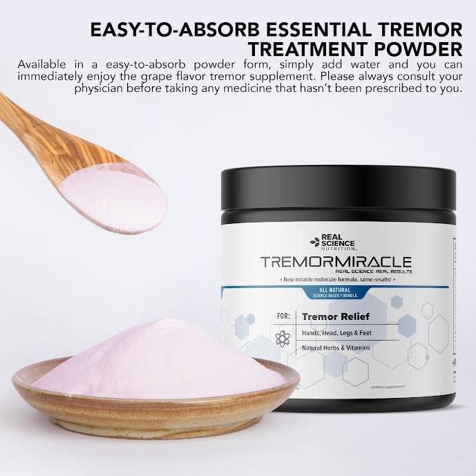 Miniatura 6 de Tremor Miracle - Essential Tremor Herbal Supplement Powder for Hands, Legs, Feet, Head Tremors (13.4 Oz, Grape Flavor)
