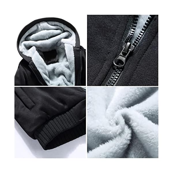 ALRRGPB Custom Hoodies for Men Design Your Own Jacket Add Your Image Personalized Full Zipped Sweatshirt Winter Coat Black - Image 7