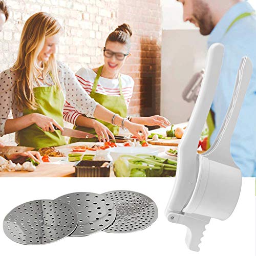 Aardappelpers Maken Stamper Aardappelpuree Wit Multifunctionele Professionele Stamper Aardappelpers met Verwisselbare… - Image 8