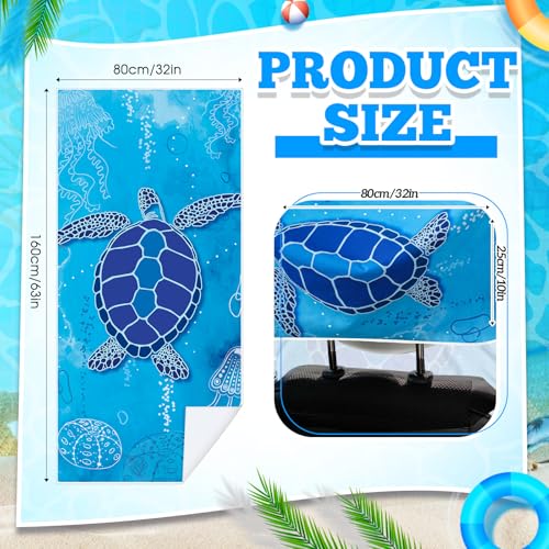 Image of Hahafelt 1 Pack Car Seat Towel Cover with Storage Bag, Sea Turtles Style | 63 x 32 in Car Towel Seat Cover Non Slip Waterproof, Gym Workout Swimming Running, Machine Washable Sweat Absorbent Protector