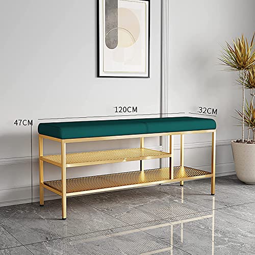 Banco de Entrada, Banco de Zapatos para Sala de Estar, Banco de Almacenamiento de Zapatos de Metal, Zapatero con estantes de 2 Niveles para Pasillo, Dormitorio, Zapatos, gabinete,