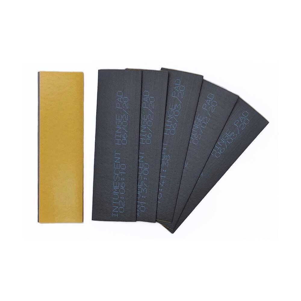 Fire Essentials Door Products White Pack Of 24 Fire Essentials Graphite Square Corner Self Adhesive Intumescent Hinge Pads 100 X 30 X 1.0Mm