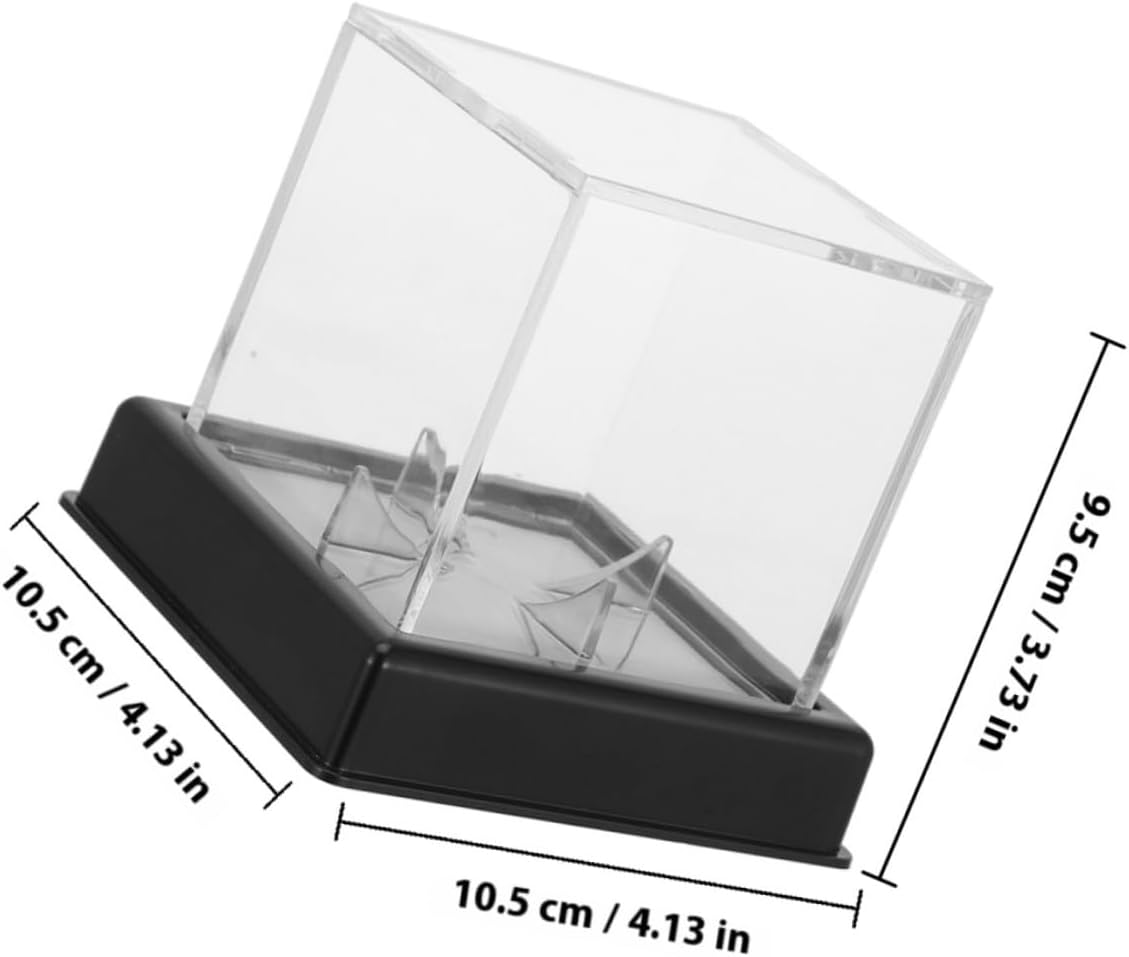 3pcs Baseball Ball Display Cases with Black Base, Acrylic Dustproof Cube Holders for Sports Memorabilia Storage and Showcase