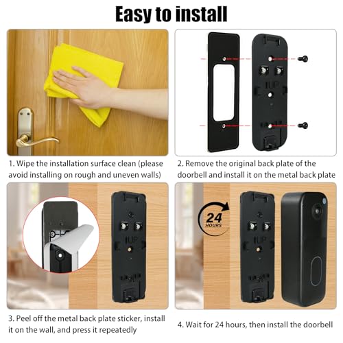 Blink Doorbell Mount, Adhesive Door Mount Compatible with New Blink Video Doorbell, Door Bell Key Replacement Tool, Doorbell Camera Mounting Bracket Accessories, No Drilling - Image 3