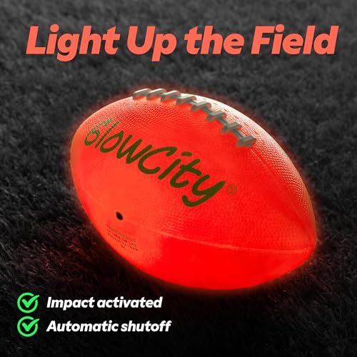 image for GlowCity Glow in The Dark Football - Light Up LED Ball - Perfect for E