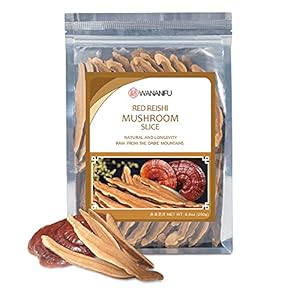 Dried Red Reishi Mushroom Slices Raw from Ta-pieh Mountains Ganoderma lucidum Loose Slices for Reishi Mushroom Tea 灵芝…