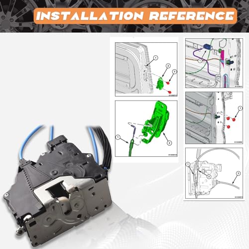 Image of Sliding Door Lock Actuator Compatible for Ram Promaster 1500 2500 3500 2014-2018 Passenger Side Sliding Door Latch Actuator Cable Assembly 68226180AB 68226180AC 68226180AD
