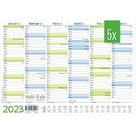5 x Premium Tafelkalender 2023 A4 quer Cover