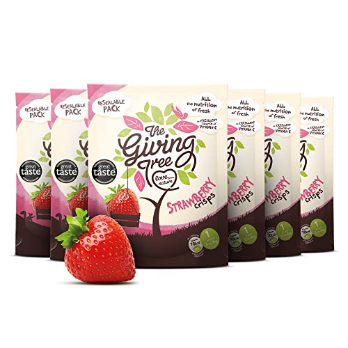 The Giving Tree Freeze Dried Fruit Crisps - Vegan, Gluten Free Nutritional Crisps (Strawberry, 38g (Pack of 6))