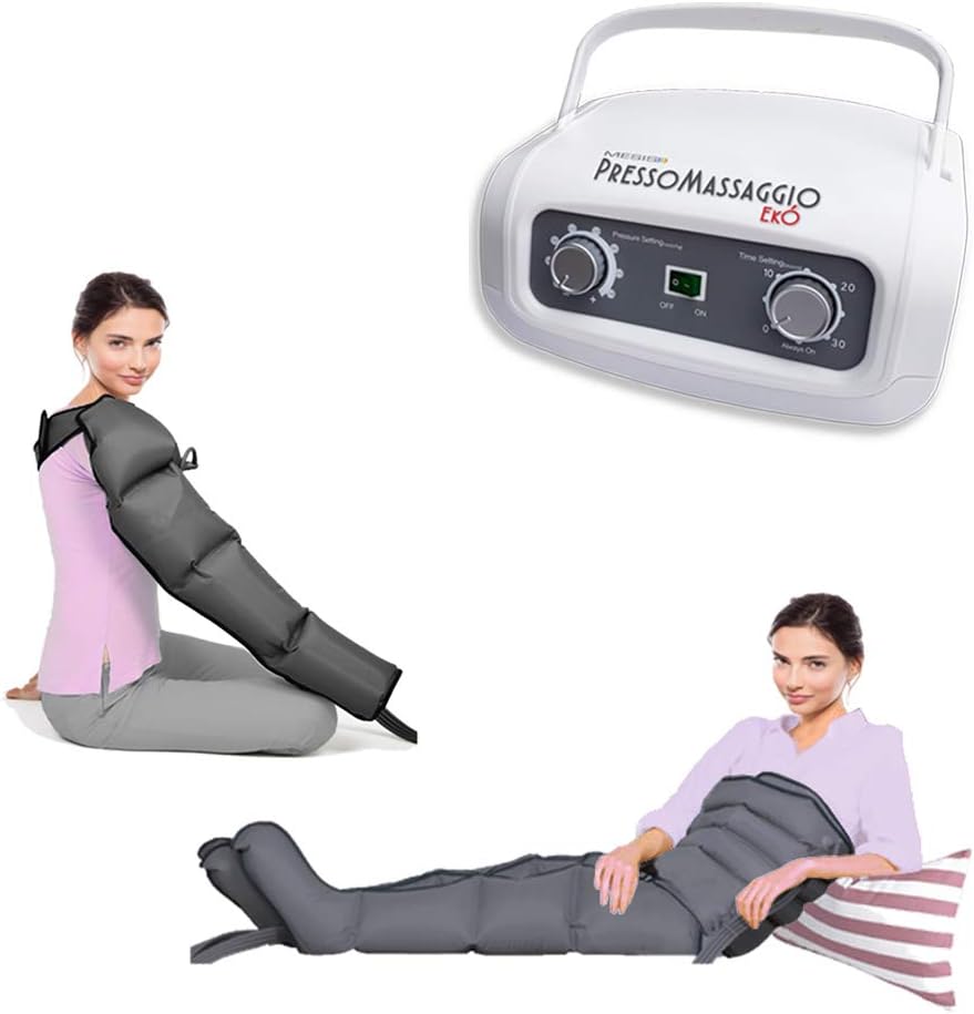 Mesis® PressoMassaggio EkÓ Massage machine with 2 leg boots + Slim Body Kit + 1 arm | Intense massage on the legs, abdomen and arm.