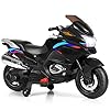 Costzon Kids Ride On Motorcycle, 12V Electric Battery Powered Ride On Bike w/Training Wheels, LED Lights, Music, Pedal…