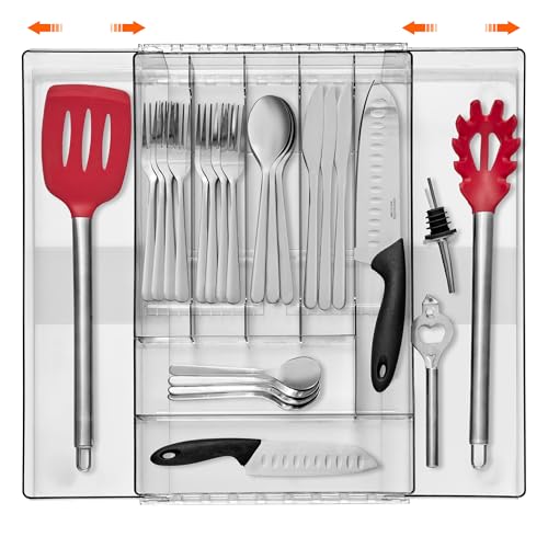 Sorbus Silverware Organizer – Expandable Kitchen Drawer Organizer