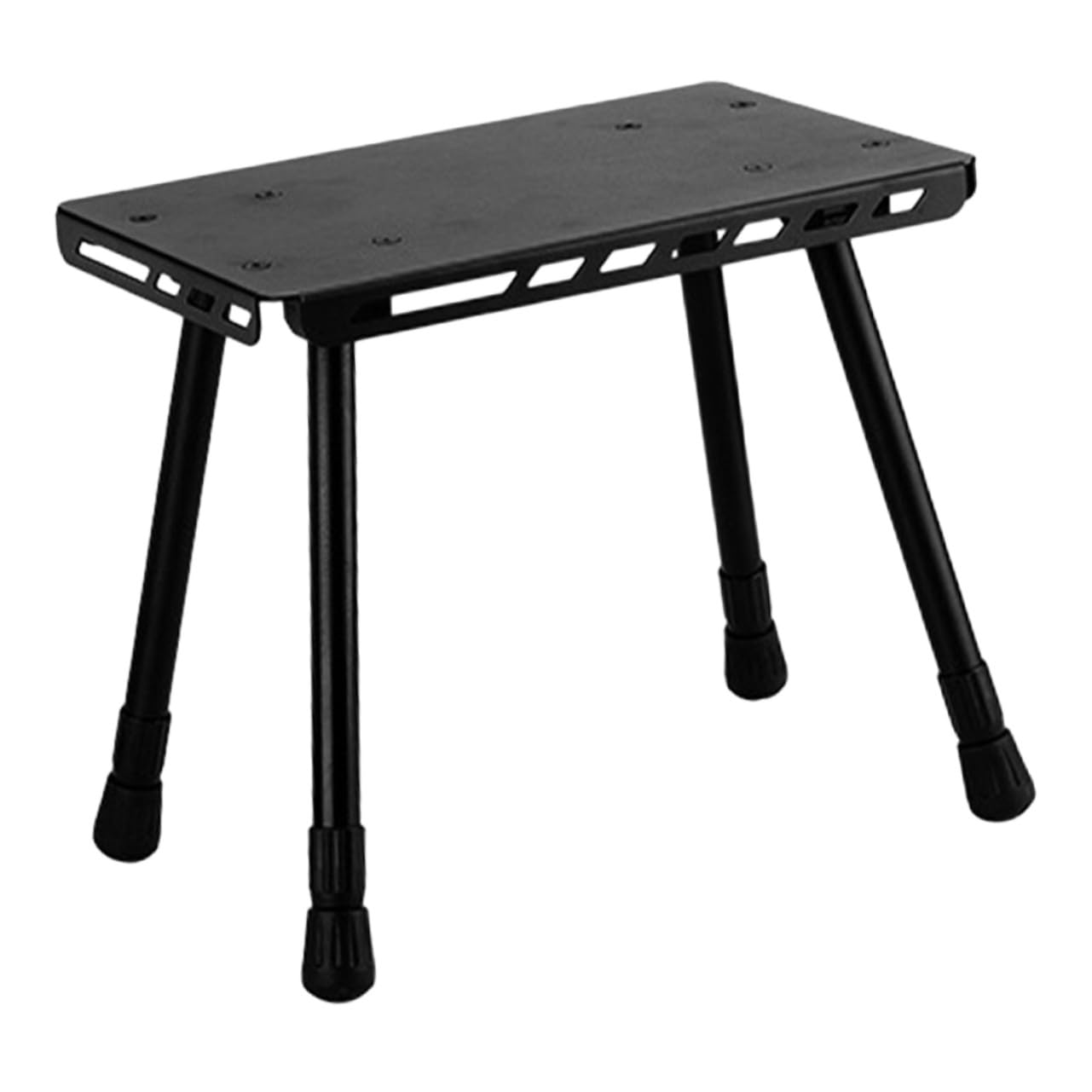 Table de camping pliante portable en métal noir résistante à l'usure