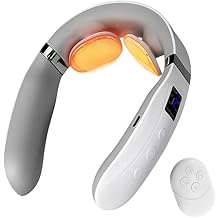 Masseur de cou Prettypum avec chaleur pour soulager la douleur - Massage des tissus des &eacute;paules et du cou avec drainage lymphatique, cadeau id&eacute;al pour les femmes, les hommes et les parents
