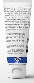 Squishface Wrinkle Paste - Bulldog, French Bulldog, Pug, English Bulldog Cleans Wrinkles, Tear Stain, Tail Pockets, and Paws Anti-Itch Tear Stain Remover & Bulldog Wrinkle Cream, 2 Oz.