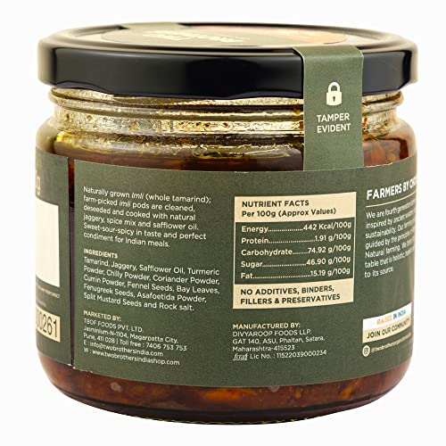 Image of Two Brothers Organic Farms - Tamarind Pickle (300g) | Tangy and Spicy Imli Pickle | Authentic Indian Imli Ka Achaar | Homemade Goodness of Sweet Tamarind | Versatile & Flavorful Achaar | Organic Pickle