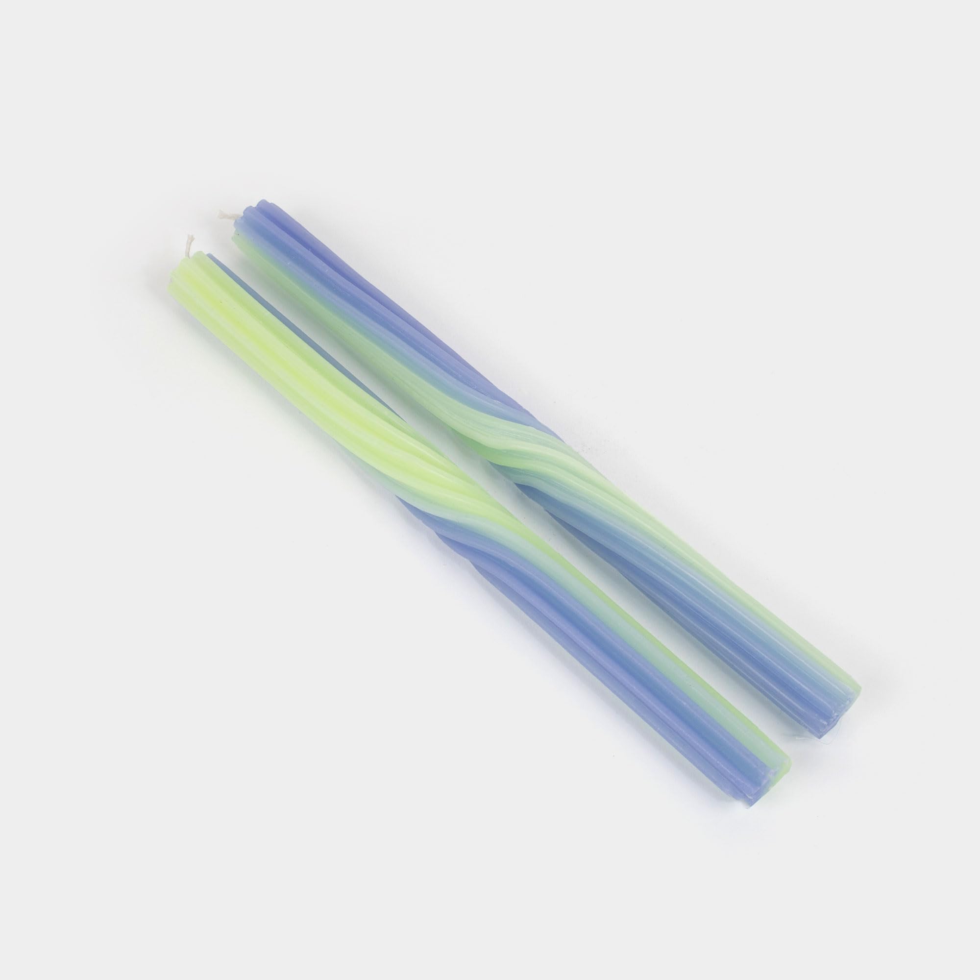 Pivot Candles (2 Pack) - Joyful Vibrant Design Taper Candlesticks | Bright Colors | 7/8” diam x 11” Length | Designed by Lex Pott | Made in USA (Lavender & Green)