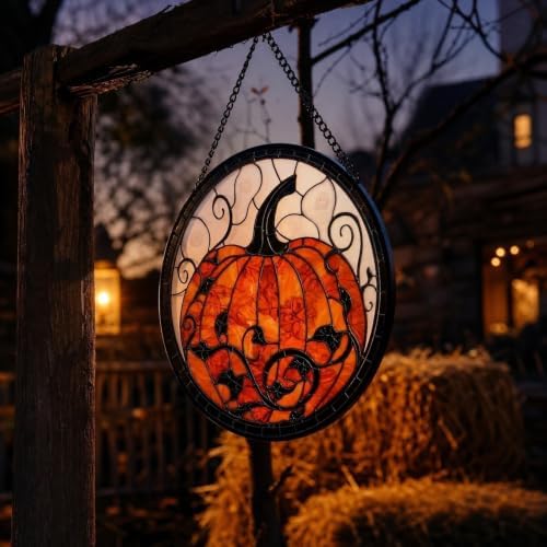Halloween Decorations, Pumpkin Acrylic Jigsaw Puzzle Suncatcher Gothic Decor Spooky Funny Window Suncatcher Acrylic Puzzle, Home Decor Gift for Women Men Horror Gift 7.4 Inch - 4