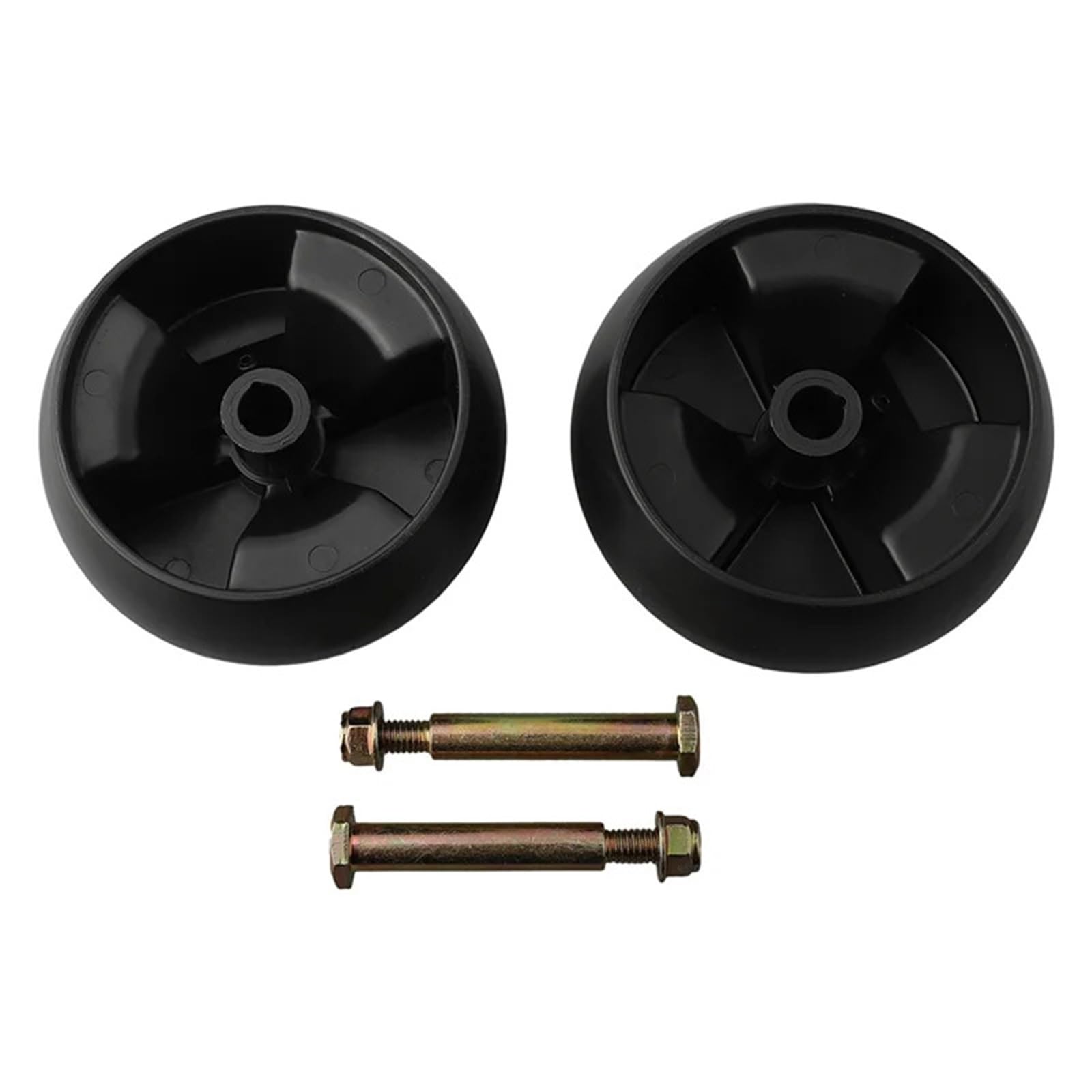 Ruedas de cubierta de 5 pulgadas con pernos de eje para cortacéspedes y máquinas de jardín | Ruedas de plástico duraderas, fácil instalación, perfectas para soporte de cubierta de tractor de césped.