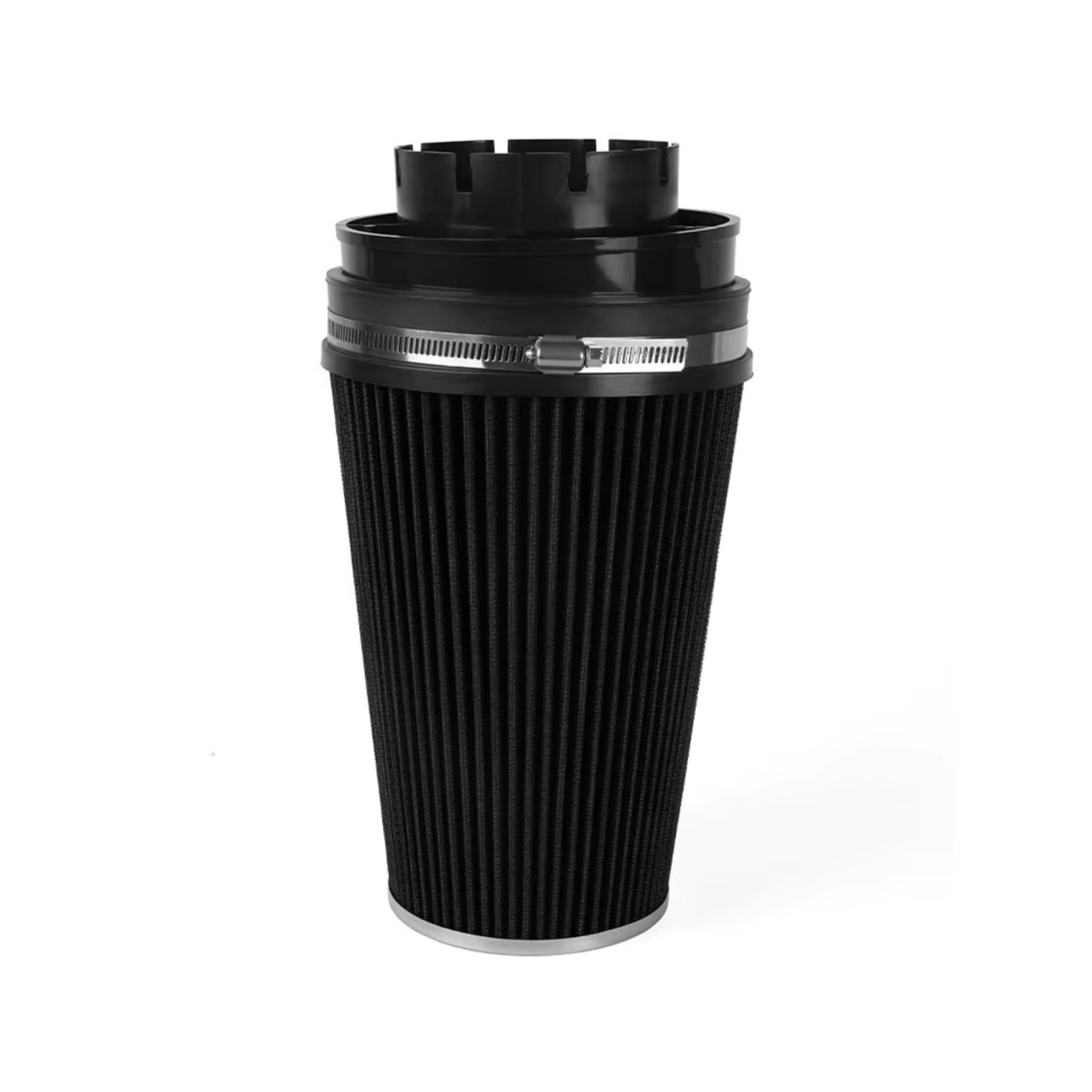 4 Pulgadas 102 Mm Para Alto Flujo Filtro Aire Seco Universal Coche filtro de aire motor | Piezas de modificación del motor de coche del filtro de entrada de aire con cabeza de seta(Black)