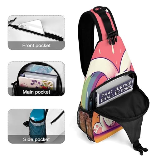 Bolso cruzado deportivo con orejas de conejo y arcoíris miniatura 4