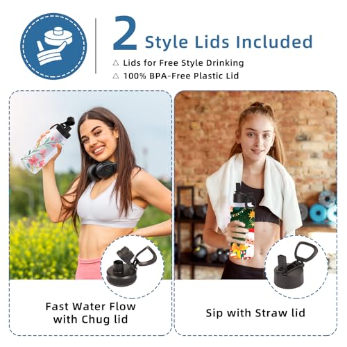 Image of Volhoply Sublimation Insulated Water Bottles Blank Bulk 4 Pack, 32 oz Stainless Steel Sports Bottle with Straw, Double Walled Vacuum Metal Water Flask with Wide Mouth(Sublimation,4)