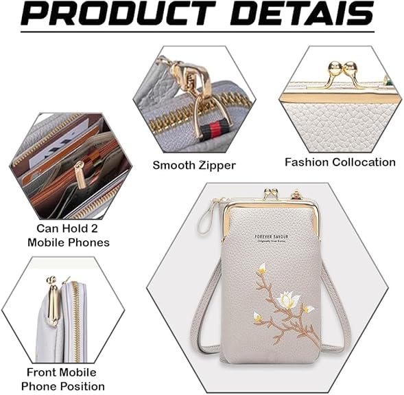 Indefinitet Women Sling Crossbody Wallet with Mobile Cell Phone Holder, Crossbody Phone Purse, Coin Purse2