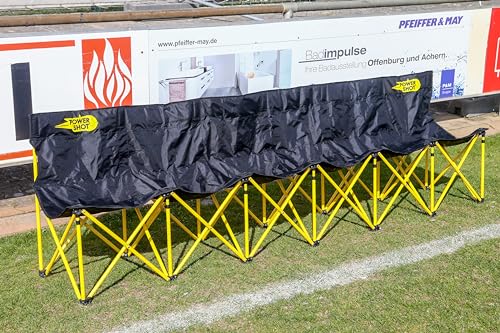 Netsportique Klappbare Sitzbank - 4 oder 6 Plätze - Fußball Sitzbank - Schnell aufgebaut (6 Plätze)
