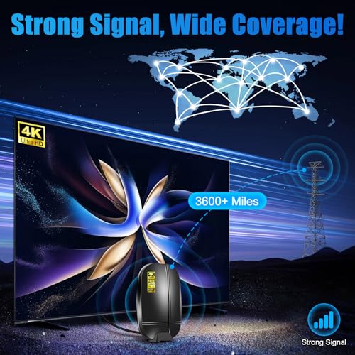 Image of 2026 Upgraded TV Antenna Indoor Outdoor, Digital Antenna for Smart TV | 3600+ Miles Long Range, with Amplified Signal Booster, Built-in Base Included, Supports 8K 4K 1080P HD