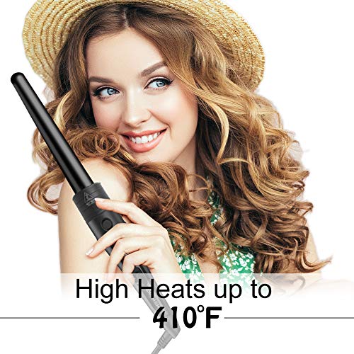 Laluztop Curling Iron Wand Set - Hair Curling Iron with 6 Interchangeable Ceramic Barrels and a Heat Protective Glove, 0.35-1.25 Inch Hair Curler for All Hair Types
