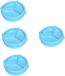 Totority Prato Infantil Cheio De Água 4 Unidades Pratos De Jantar Para Crianças Bandeja De Comida Infantil Ventosa Prato De Comida Multi-Grade Pratos De Bebê Com Ventosa Talheres