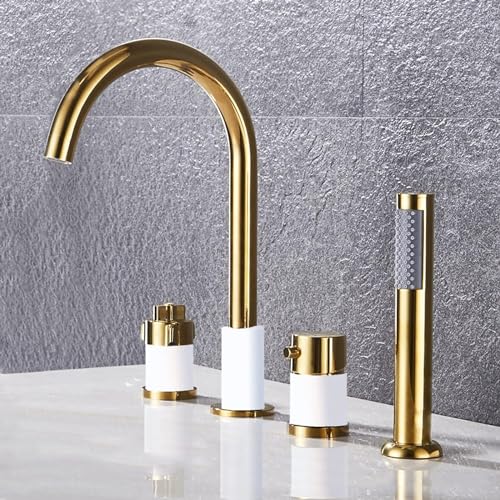 Ensemble de douche doré haut de gamme pour bain effet luxe chromé