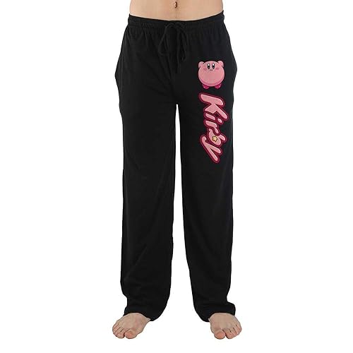 Mens Black Kirby Classic Video Game Sleep Pajama Pants - Black - Large