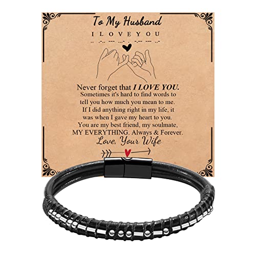 Pulsera para Hombre Código Morse Cuero 7.5 in miniatura 1
