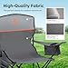 ALPHA CAMP Camping Chairs 2 Pack, Heavy Duty Folding Chair with 3-Can Cooler Bag, Portable Outdoor Chair with Side Pocket & Cup Holder for Adults, Collapsible for Tailgating, Beach, Fishing,Grey