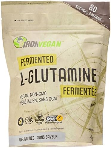 Iron Vegan Fermented L-glutamine Powder, Unflavoured, 400g | Vegan, plant-based, kosher, gluten-free
