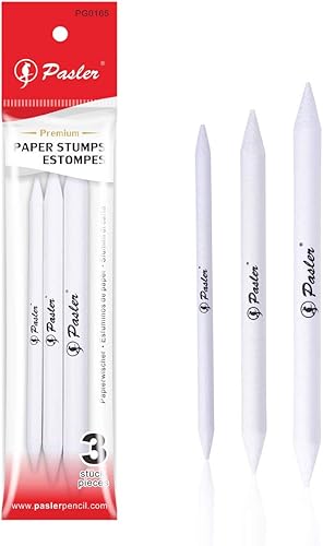 Artist Blending - Tocones de papel y mezcladores de arte de tortillón, lápiz, carbón, grafito, lápices de colores, paquete de 3 (4.921 in, 5.315 in,