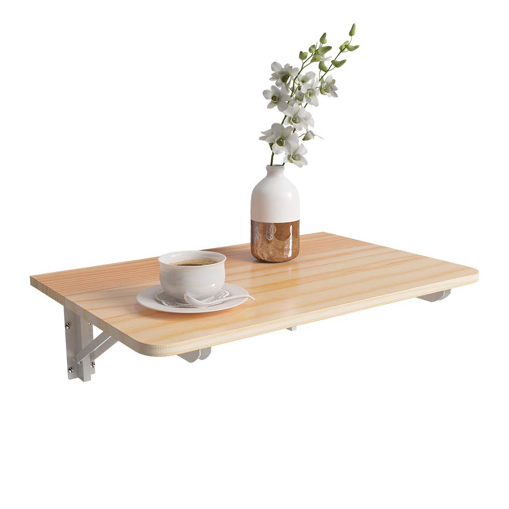 Table pliable de cuisine en bois vernis et bureau gain de place mural