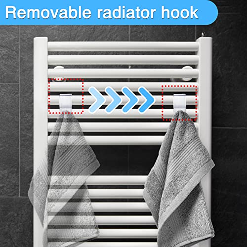 Realure 8 Pcs Towel Round Radiator Brackets Hooks, Towel Rail Radiator Hooks - Image 3