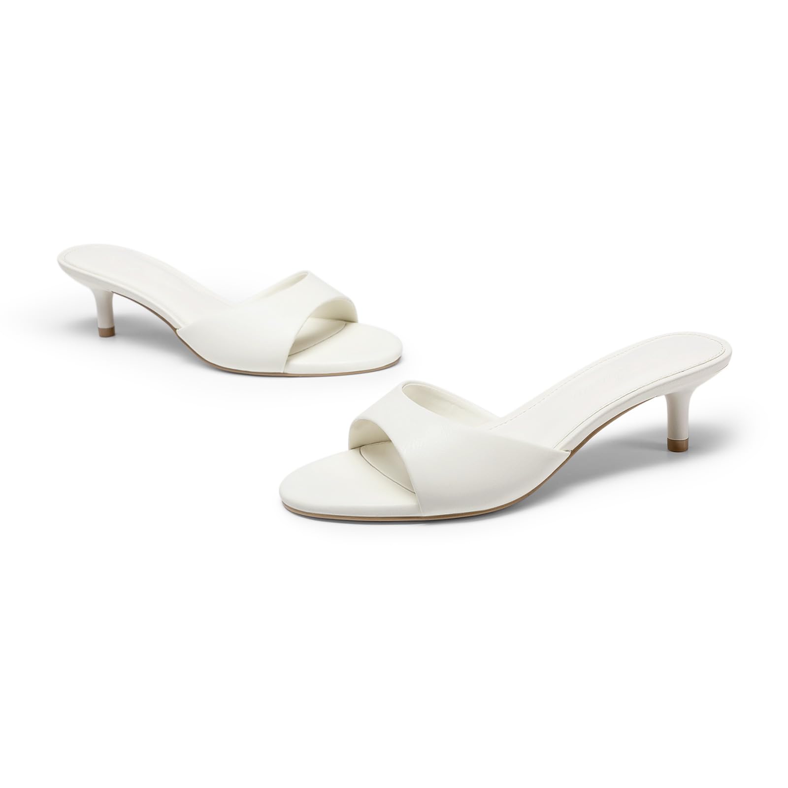 Athlefit Kitten Heels for Women Open Toe Comfortable Low Heels Slip On Dressy Casual Heeled Sandals for Party Wedding Prom — view 6