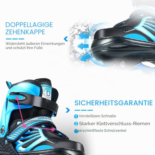 Lixada Inline Skates Kinder Vestellbare Inliner mit beleuchteten PU Rädern Rollschuhe Geschenk für...