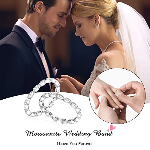 SMILEST Moissanite Rings for Women, Milgrain Marquise Eternity Ring D Color VVS1 Clarity Moissanite Rings 925 Sterling Silver Art Deco Ring Stackable Rings Promise Rings for Women Engagement Rings3