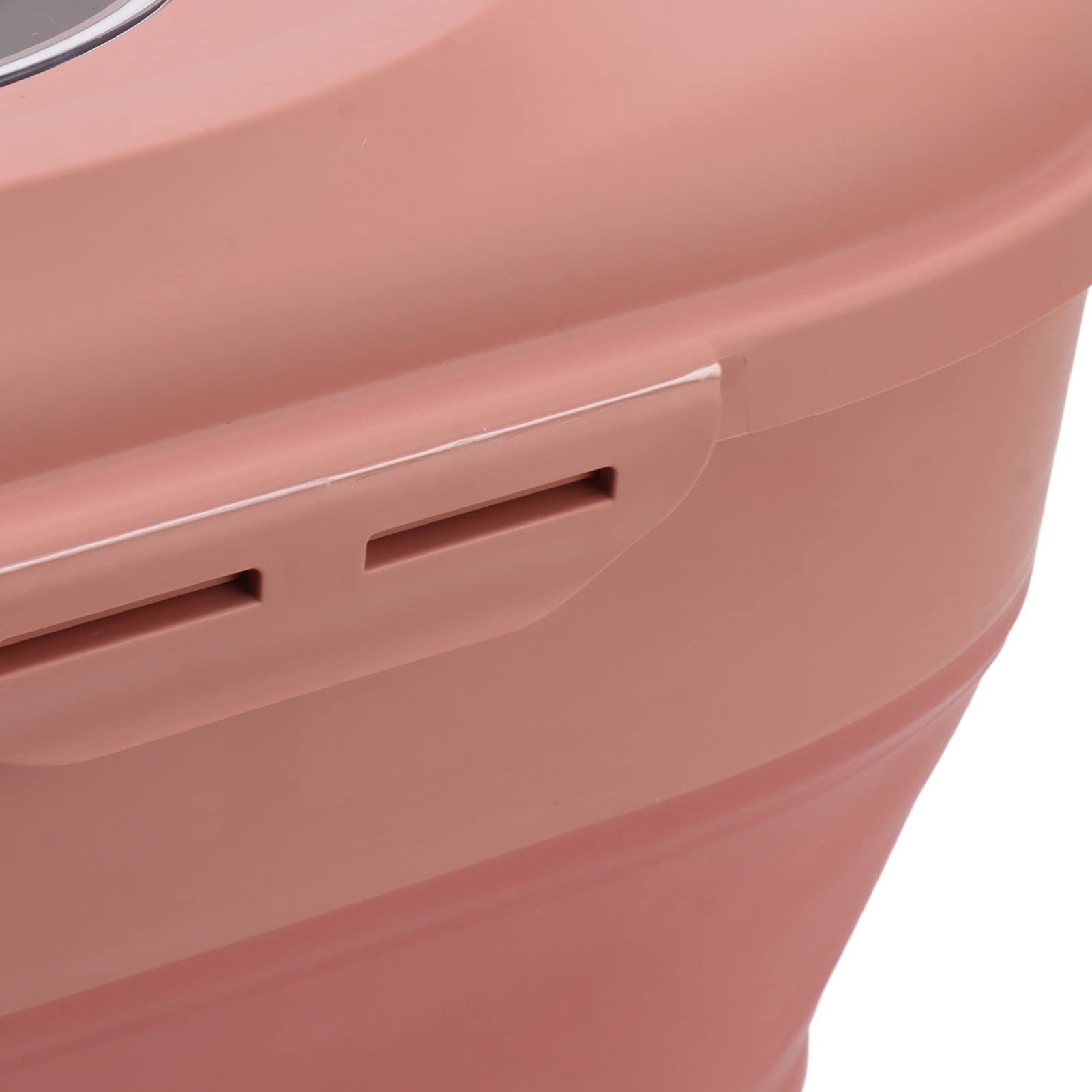 Contenedor de Granos de Alimentos, Contenedor de Arroz Sellable Plegable de Gran Capacidad para el Hogar con Taza Medidora para Nueces (Rosa)