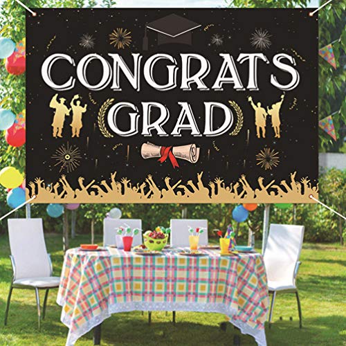 PRETYZOOM Graduação Banner 71X47 Decorações Fontes Do Partido Fontes Do Partido de Graduação 2021 Pa