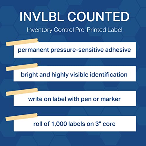 Tapecase, Invlbl-023, Counted Inventory Label, Circular Adhesive Label, Green, 2 In, 1000 Packs, 1 Count #TOP2