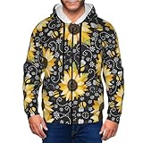 Public cible : homme POCUK Sunflower Bees Veste à capuche pour homme Vêtements de sport Loisirs Vêtements quotidiens Course Promenade Voyage, Noir , XXL