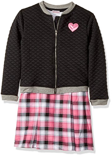 Youngland girls 2 Pc Dress Set, Dress With Bomber Jacket