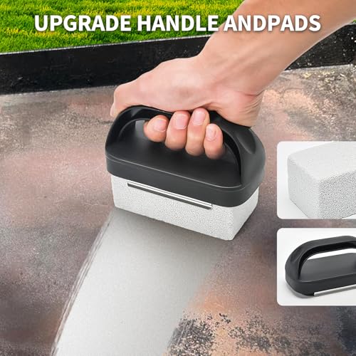 Griddle Stone Grill Brick - Grill Bricks Cleaning Block Barbecue Grill Cleaner Pumice Stone for Blackstone Griddle Accessories Flat Top Brick -3 PCS Grill Cleaning Bricks with Handle - Image 3