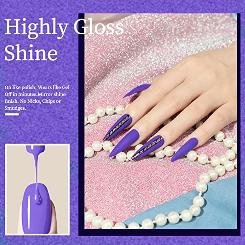 Maychao 15Ml Gel Nail Polish 1Pc Neon Purple Nail Polish Soak Off Uv Led Nail Gel Polish Nail Art Starter Manicure Salon Diy At Home, 0.5 Oz #TOP2
