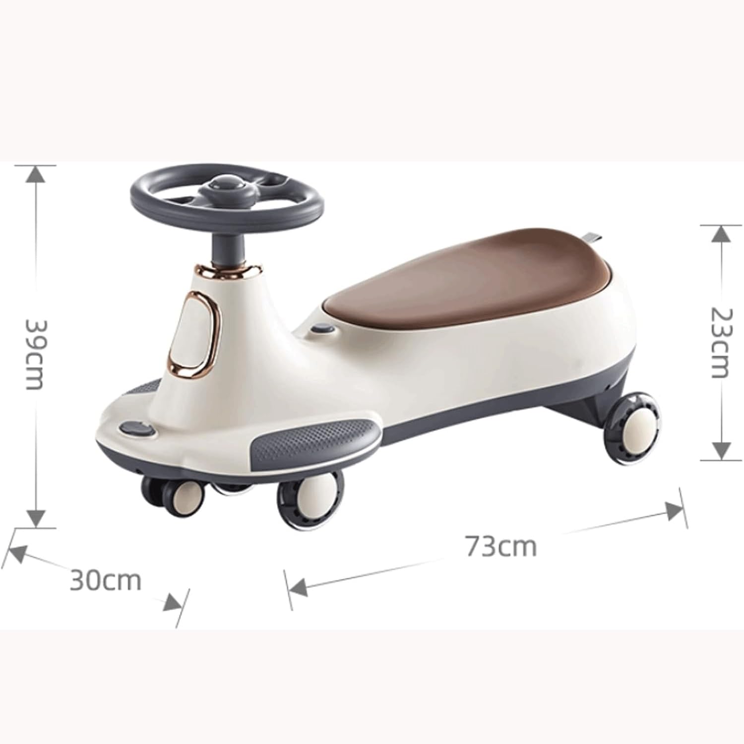 Wiggle Car Cichy samochód huśtający się, migające koło, hulajnoga Wiggle, rowerek biegowy, wbudowany schowek, przesuwany samochód dla dzieci w wieku od 3 lat(Blauw)